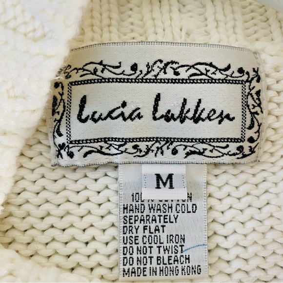 VINTAGE LUCIA LUKKEN Cable Knit Mock Neck Sweater - Picture 6 of 7